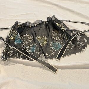 Vintage Sheer Black Floral apron